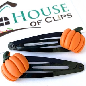 Spooky Pumpkin Hair Clips - Halloween Pumpkin Hair Clips - Halloween Snap Clips - Non Scary Halloween Gift - Halloween Party Hair