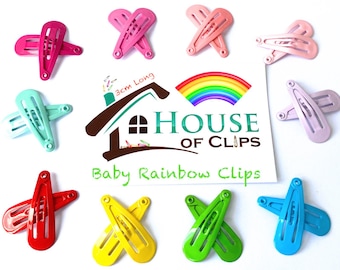 Baby Hair Clips: 3cm Non-Slip Barrettes, Various Colors (x2)