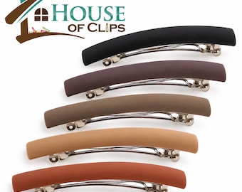 Instant Elegance Clips – Set of 5 Neutral French Barrettes | Matte Hair Clips for Women | Minimalist Hair Accessories | Half Up Hair Clips