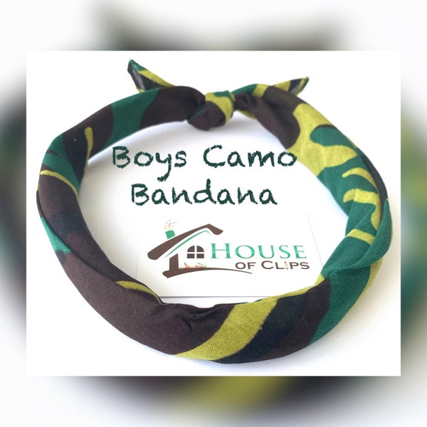 Boys Camo Bandana - Bandana for Boys or Girls - Camouflage Headband - Headband for Boys - Boys Hair Accessories- Boys Hair Bands