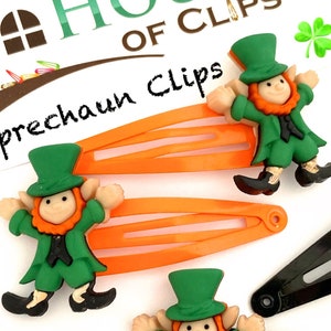 Leprechaun Hair Clips x2 - Leprechaun Gift - St Patrick’s Day Hair Clips - St Patrick’s Day Gift - St Patrick’s Day Dress Up Outfit - Slides