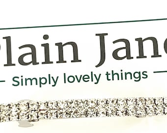 Quietly Beautiful By Plain Jane x1 - Ladies Diamante Hair Clip - Sparkly Ladies Party Spring Clip - Sparkle Fringe Hair Clips - Diamante Hai