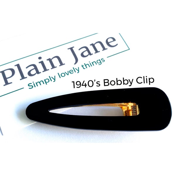 Plain Jane 1940s Bobby Clip x1 - 40s Style Hair Clips - Plain Hair Clips - Strong Hair Clips - Vintage Style Hair Clips - Fringe Clips