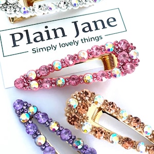 Sparkle The Night Away By Plain Jane x1 - Ladies Diamante Hair Clip - Sparkly Ladies Party Snap Clips - Sparkle Fringe Hair Clips - Diamante