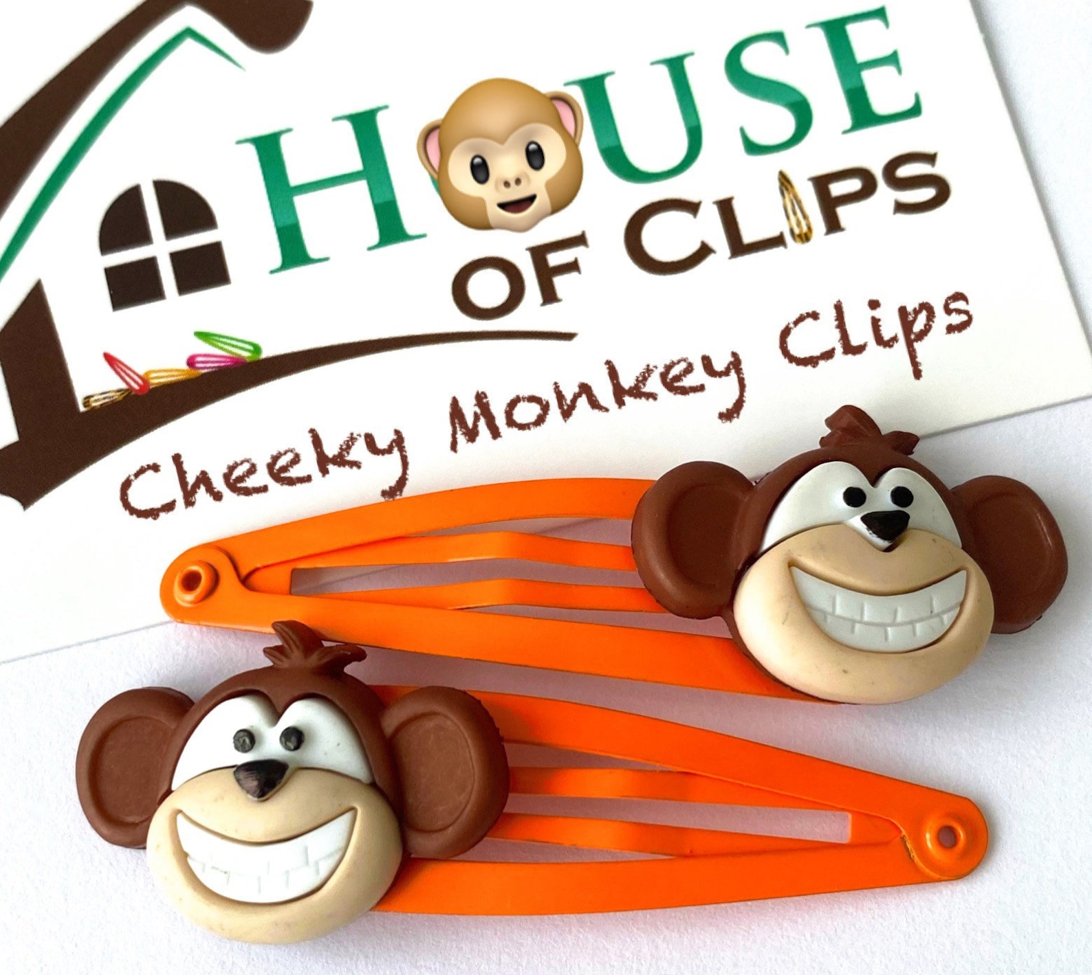 Cheeky Monkey Hair Clips Monkey Snap Clips Cute Hair Clips Etsy