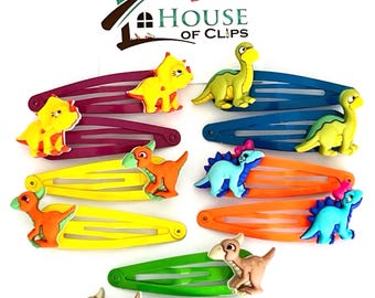 Cute Dino Hair Clips x2 - You Choose Dino Hair Clips - Dinosaur Hair Slides - Hair Clips for Boys - Little Gift Idea - Dinosaur Barrettes