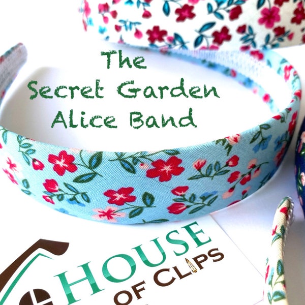 The Secret Garden Alice Band - Liberty Alice Bands - Girls Alice Bands - Flower Head Band - Colour Choice Head Band