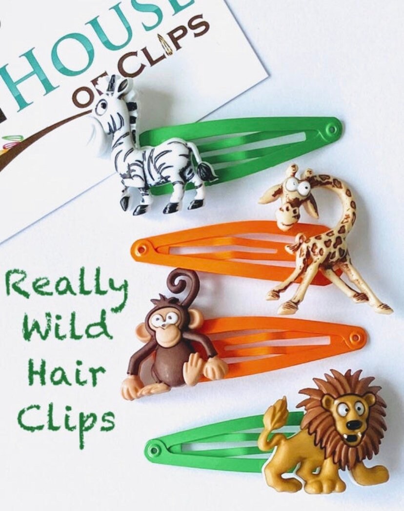Lion Hair Clips X2 Fun Animal Hair Clips Red Nonslip Hair Etsy