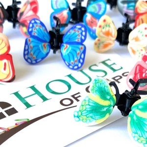 Butterfly Hair Clips: Acrylic Mini Claws - Set of 6