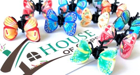 Butterfly Hair Clips: Acrylic Mini Claws - Set of 6 - Etsy display picture 3