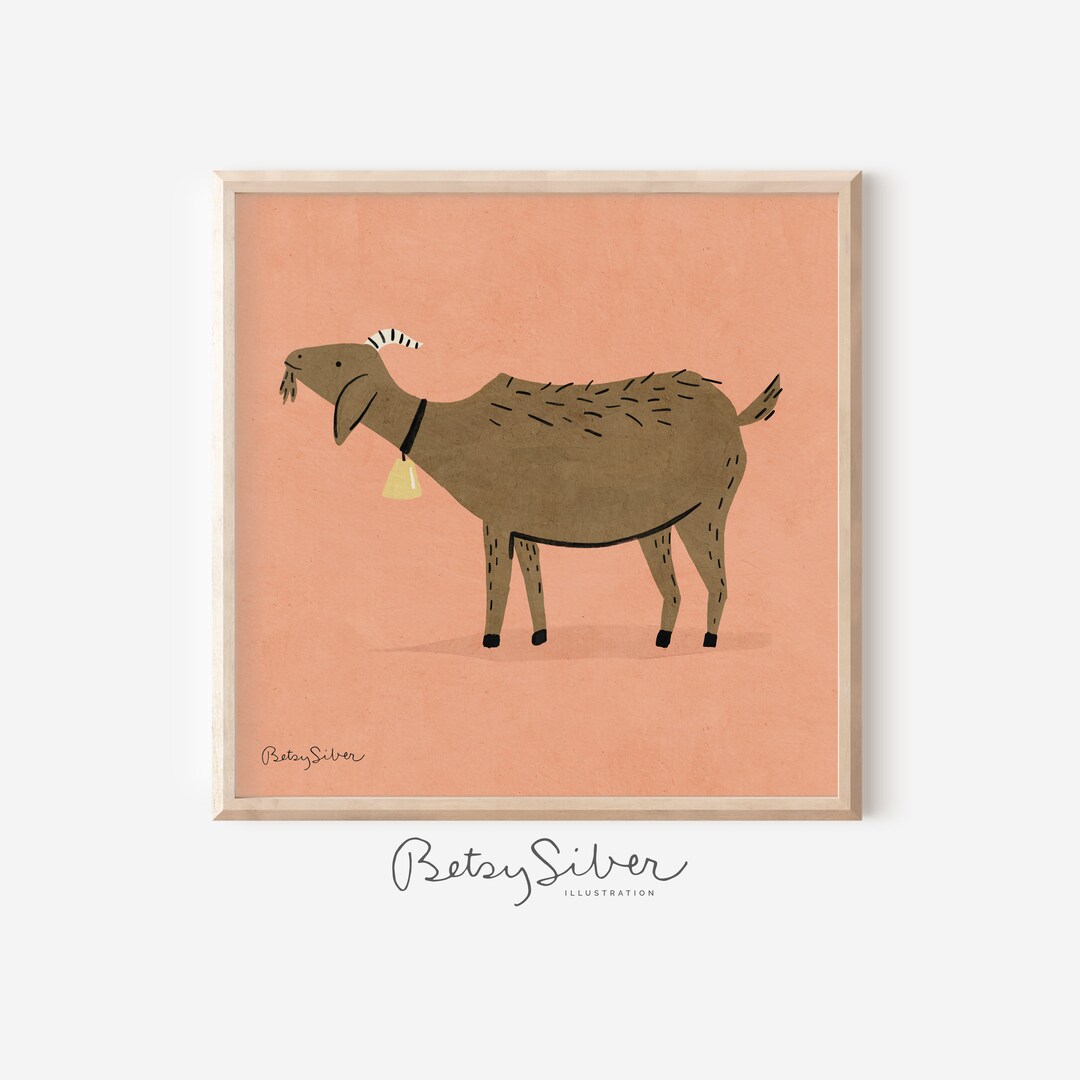 Goat Art Print Kid Room Decor Nursery Wall Art Goat Wall Etsy