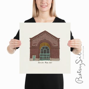 Lincoln Park Zoo Unframed Print | Chicago Zoo Art | Lion House Drawing