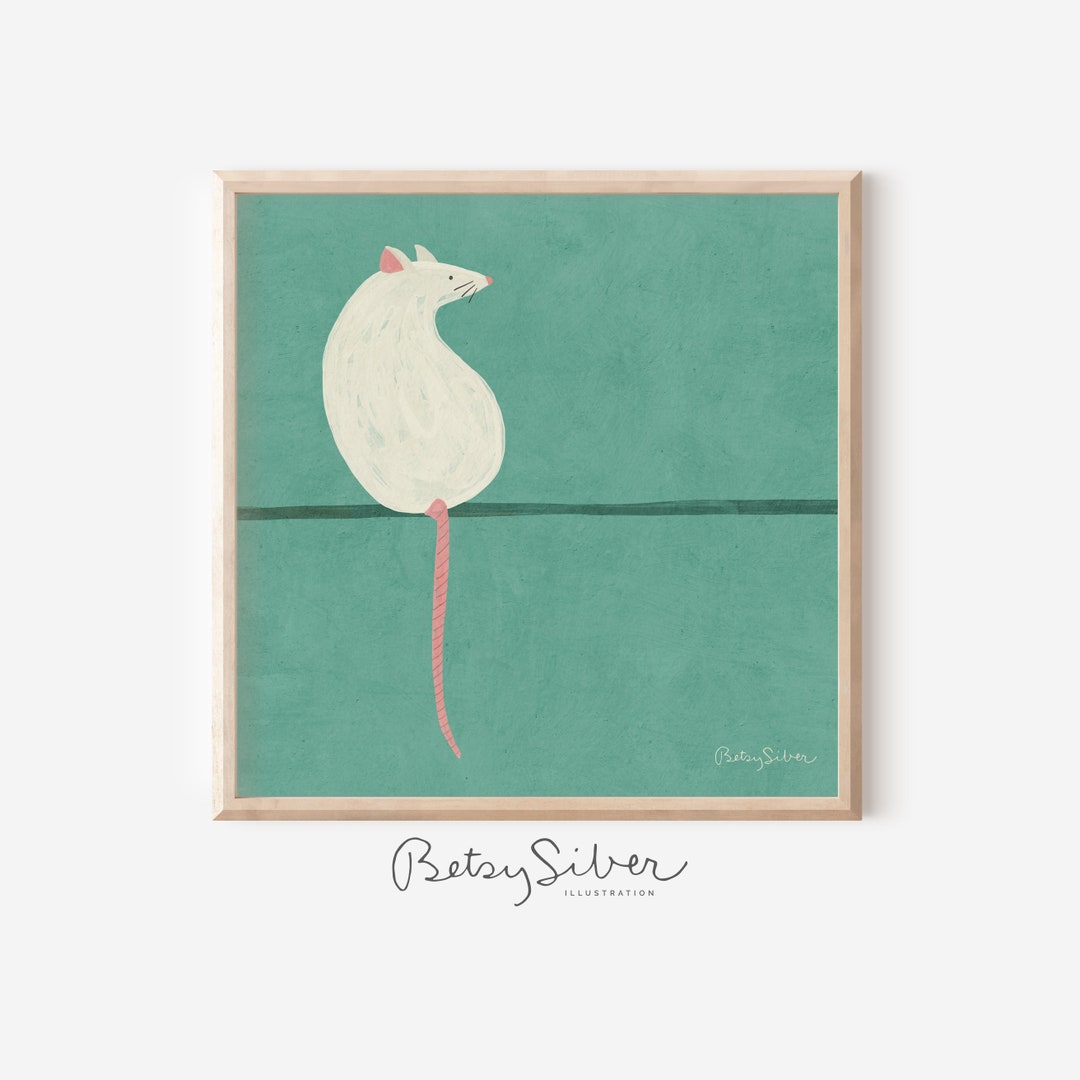 Rat Art Print Kid Room Decor Nursery Wall Art Rat Wall Etsy
