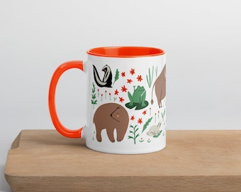 Woodland Animals Mug | Forest Creature Ceramic Coffee Cup
