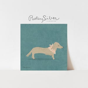 Dachshund Art Print | Kid Room Decor | Nursery Wall Art | Weiner Dog Wall Art | Dachshund Poster | Dog Illustration