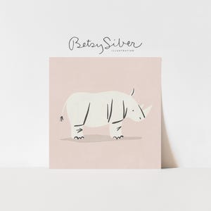 Nashorn Kunstdruck auf Pink | Kinderzimmer Dekor | Kinderzimmer Wandkunst