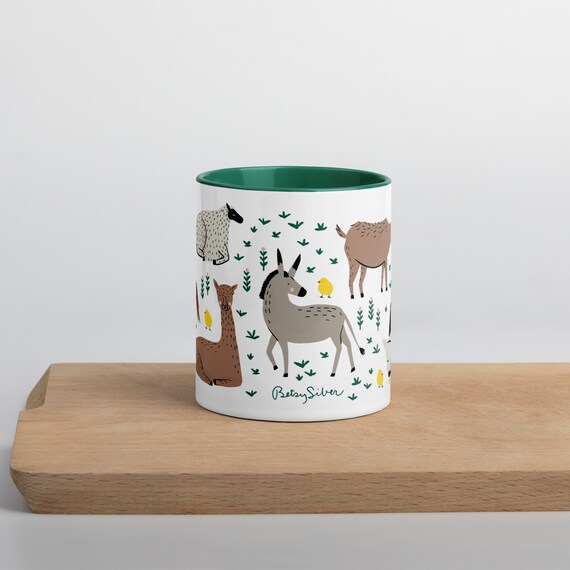 Tazza In Ceramica 325 Ml Con Mucca Verde – Collezione Fattoria Vintage, Regalo Divertente Per Amici E Famiglia