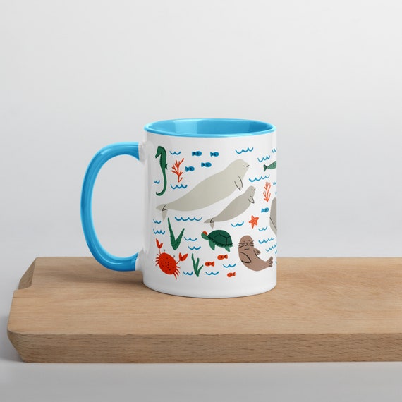 Ocean Animals Mug | Animal Mug | Housewarming Gift | Ocean Lover Gift | Nautical Mug | Kids Mug