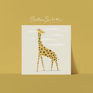 Verträumte Giraffe Kunstdruck | Kinderzimmer-Wand-Dekor