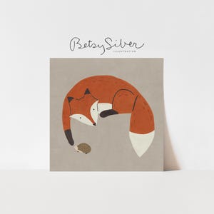 Fuchs und Igel Kunstdruck | Wald Kinderzimmer Dekor