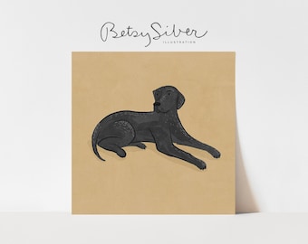 Black Lab Giclée Art Print | Pet Dog Illustration