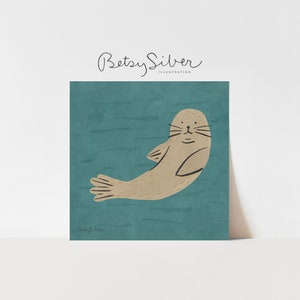 Seal Art Print | Kid Room Decor | Nursery Wall Art | Nautical Wall Art | Seal Poster | Beach House Decor