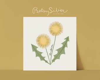 Dandelion Watercolor Art Print | Floral Illustration