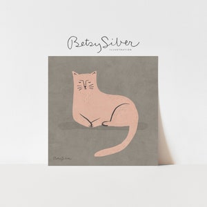 Sitting Cat Art Print | Kid Room Decor | Nursery Wall Art | Cat Wall Art | Cat Poster