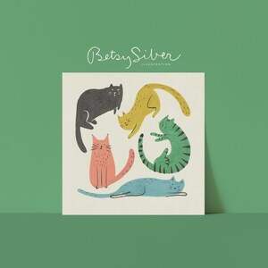 Dumme Katzencrew Kunstdruck | Originelle Kinderzimmer Dekoration