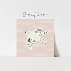 Süße Taube Kunstdruck | Mädchen Kinderzimmer Dekor