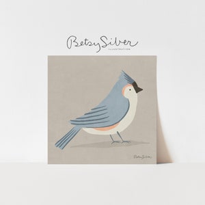 Tufted Titmouse Art Print | Kid Room Decor | Nursery Wall Art | Cute Wall Art | Tufted Titmouse Poster | Tufted Titmouse Illustration