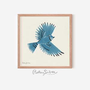 Framed Bluebird Art Print | Kid Room Decor | Nursery Wall Art | Bird Wall Art | Bird Poster | Bird Illustration