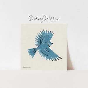 Bluebird Art Print | Kid Room Decor | Nursery Wall Art | Bird Wall Art | Bird Poster | Bird Illustration