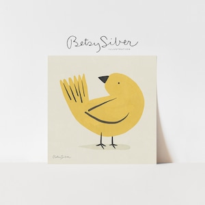 Canary Art Print | Kid Room Decor | Nursery Wall Art | Cute Wall Art | Bird Poster | Bird Illustration