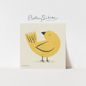 Impresión de arte canario / Decoración de la habitación del niño / Arte de la pared de la guardería / Arte lindo de la pared / Cartel de aves / Ilustración de aves
