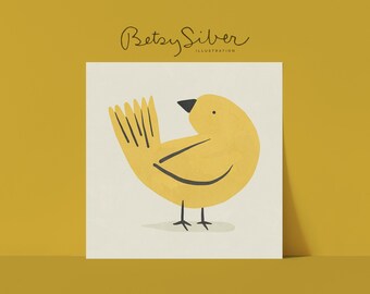 Canary Bird Art Print | Cute Kid Room Decor