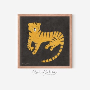 Impresión de arte del tigre enmarcado / decoración de la habitación del niño / arte de la pared del vivero / arte de la pared del tigre / cartel del tigre / impresión del arte del tigre