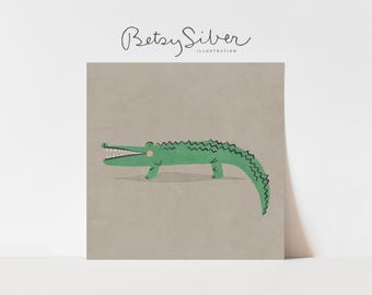 Lámina artística de cocodrilo descarado / Decoración infantil