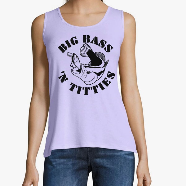 Bass Fishing Tank-top, Funny Shirt, Custom Fishing Shirt, Mother, Wife, Grandma, Gift, Fish ‘N Chips Company