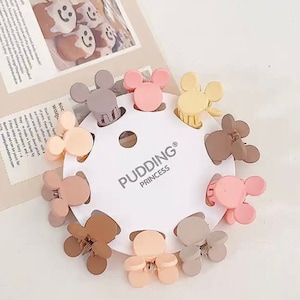 Mickey hair clip mini Mickey head hair claw Neutral matte color mickey hair clip girls matte hair clip babies hair clip for thin hair Neutral