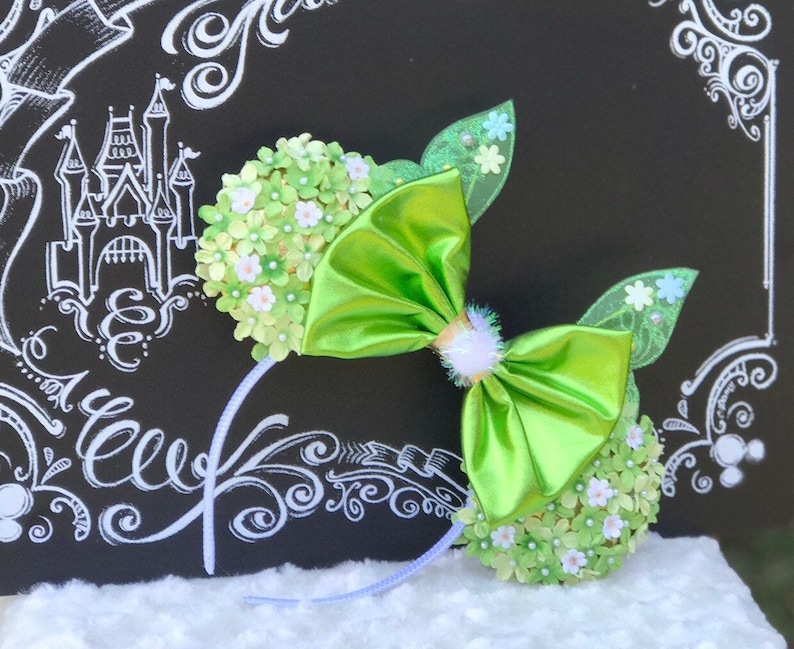 Tinkerbell Mickey Ears Neverland Mickey Ears Floral Minnie Etsy