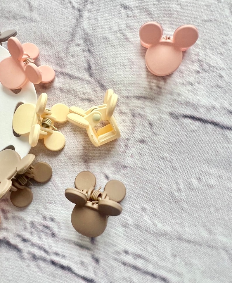 Mickey hair clip mini Mickey head hair claw Neutral matte color mickey hair clip girls matte hair clip babies hair clip for thin hair image 6