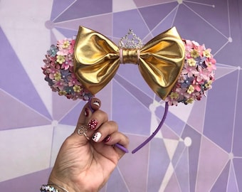 Rapunzel Mickey Ears Floral Tangled Ears Disney Minnie Mouse Ears