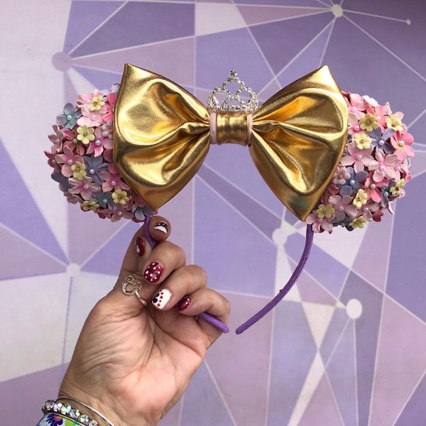 Rapunzel Mickey Ears Floral Tangled Ears Disney Minnie Mouse Ears