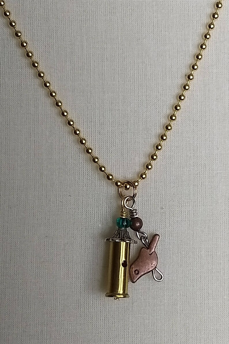 Bullet Shell Birdhouse Necklace