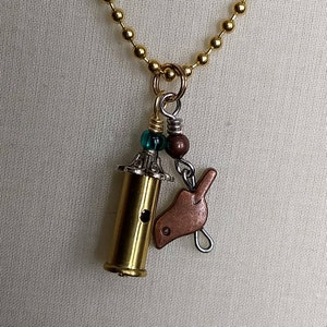 Bullet Shell Birdhouse Necklace