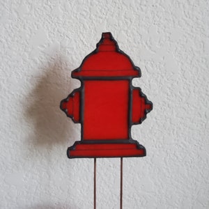 Fire Hydrant Stained Glass Plant Stake - Etsy