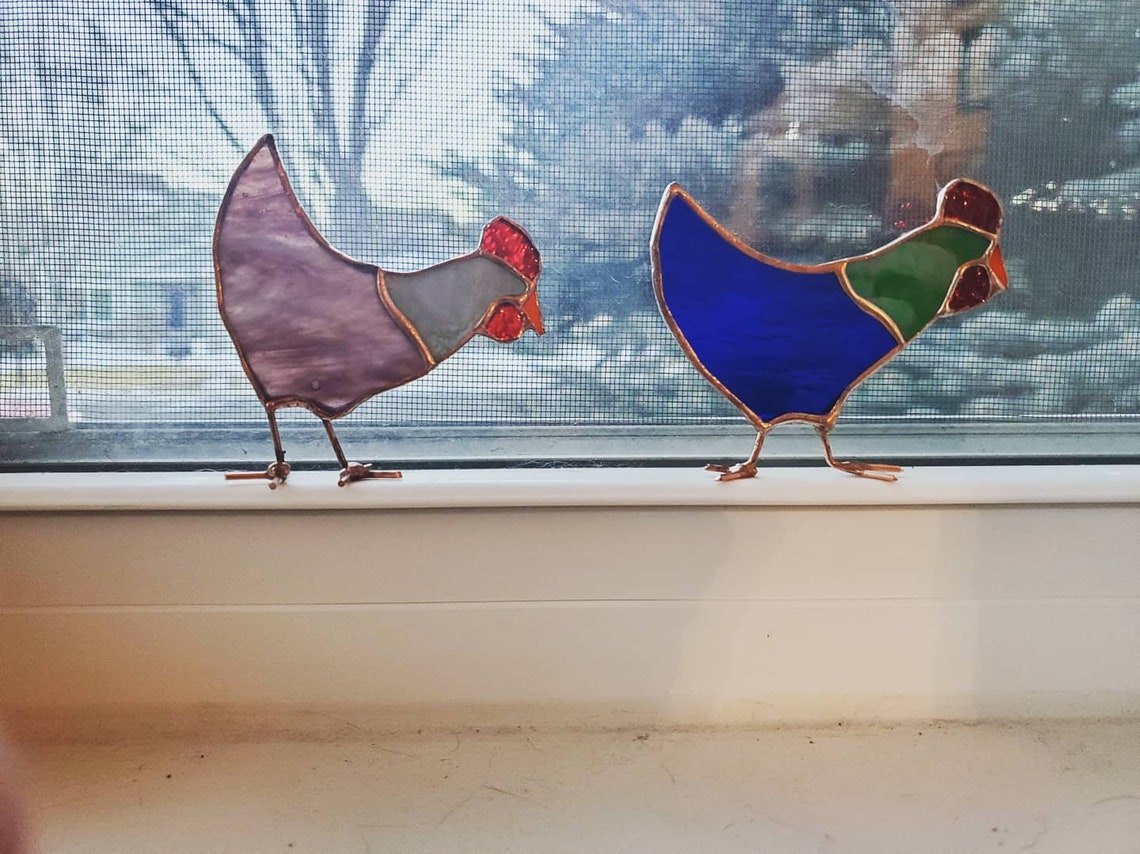 Chicken Stained Glass | Etsy