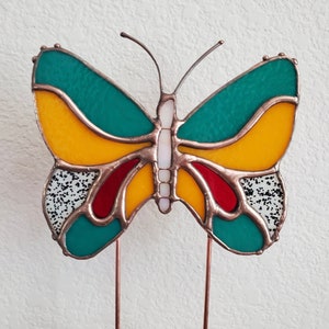 Stained Glass Butterfly Plant Stake