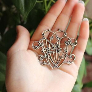 Floral Branches Silver Brooch image 1